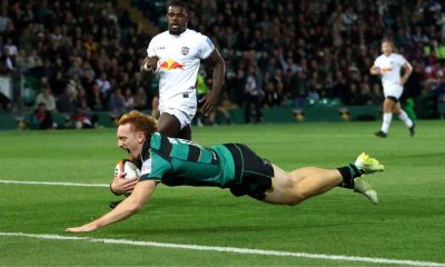 George Hendy scoring for Northampton Saints