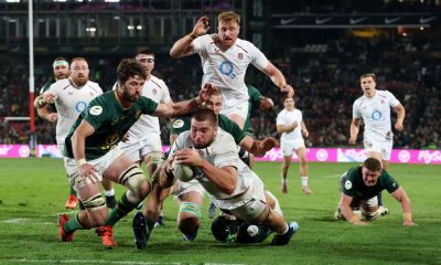 George Martin scores for England in their Nations Championship defeat to South Africa