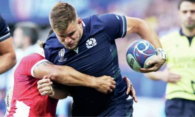 George Turner playing against Tonga for Scotland at RWC23