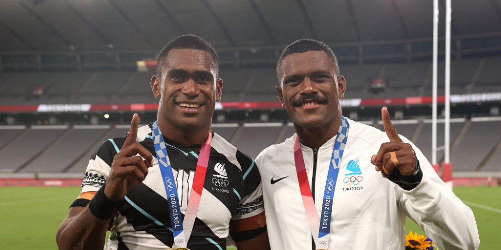 Fiji Sevens duo Aminiasi Tuimaba and Jiuta Wainiqolo