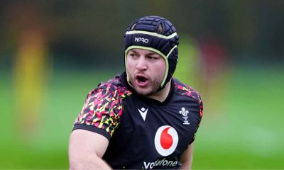 Harri Deaves at a Wales training session