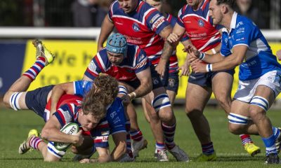 Harrison Langworthy on the attack for Tonbridge Juddians