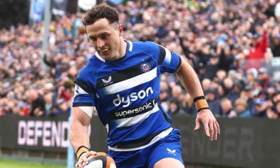 Henry Arundell scores one of his four tries for Bath