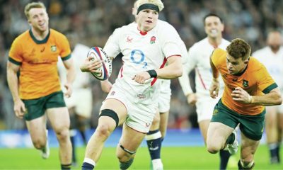 Action man: Henry Pollock sprints clear to score against Australia PICTURE: Getty Images