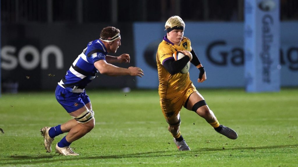 Henry Pollock in action for Northampton Saints this season