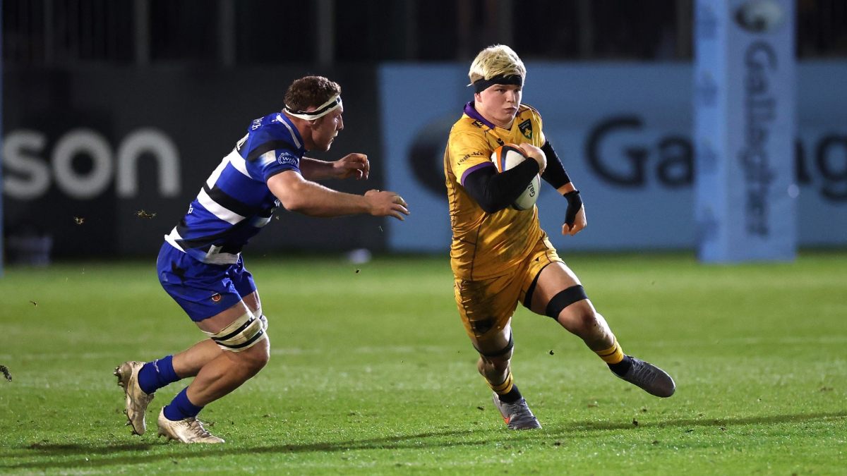 Henry Pollock in action for Northampton Saints this season