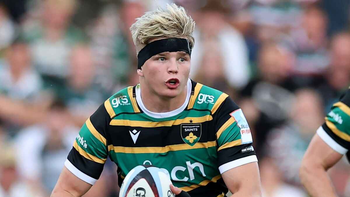 Henry Pollock in action for Northampton Saints.