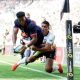England’s Immanuel Feyi-Waboso in action against Fiji.