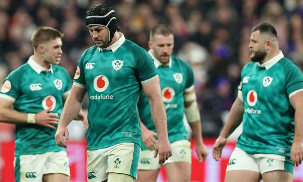 Ireland look dejected after their 36-14 Six Nations opening loss to France.