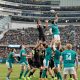 Ryan Baird of Ireland knocks the ball away from Josh Lord of the All Blacks