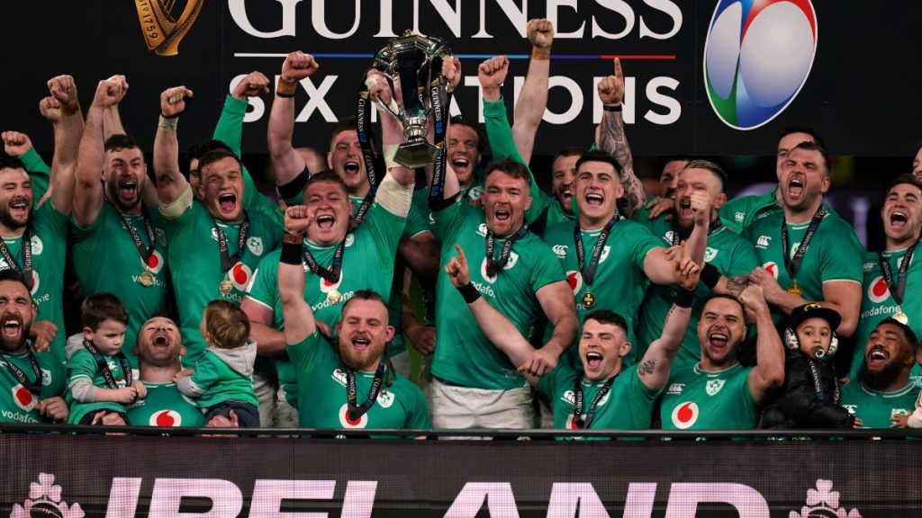 Ireland celebrate winning the Six Nations
