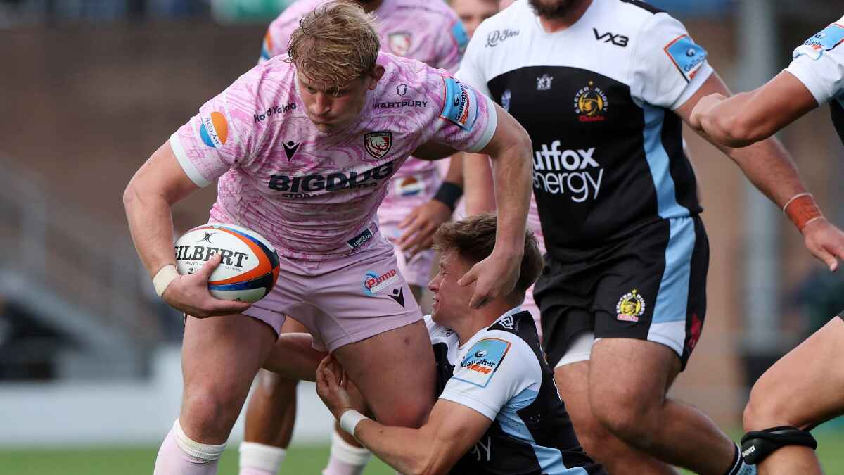 Gloucester’s Jac Morgan in action against Exeter Chiefs