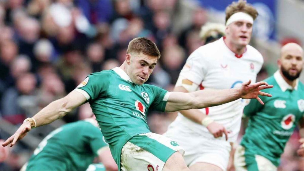 Jack Crowley in action for Ireland against England