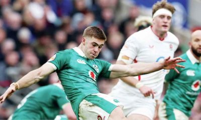 Jack Crowley in action for Ireland against England