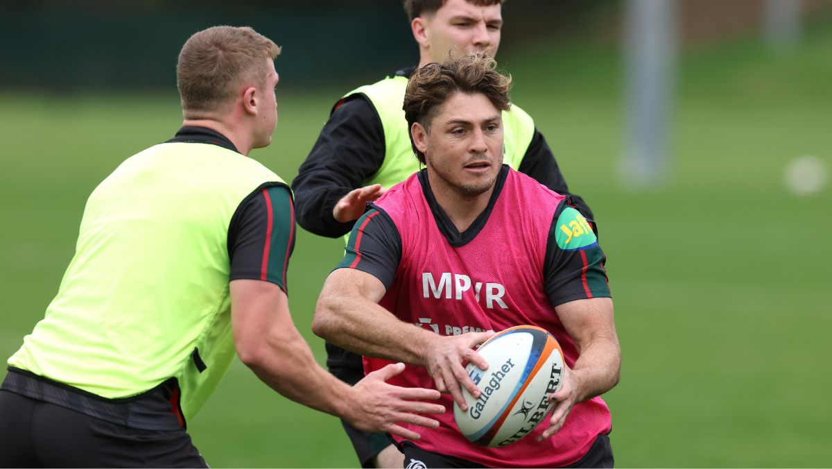 James O’Connor in Leicester Tigers training this week