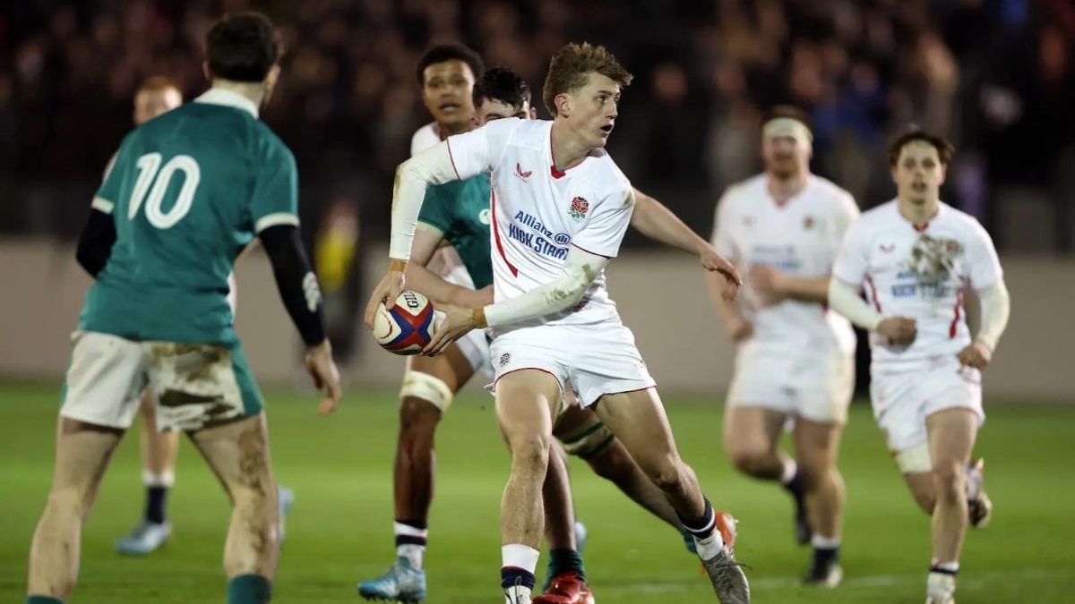 James Pater in action for England U20