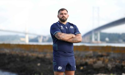 Scotland prop Jamie Bhatti pictured during the national squad announcement ahead of the 2023 Rugby World Cup in South Queensferry