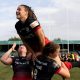 Jess Breach celebrates the win for Saracens