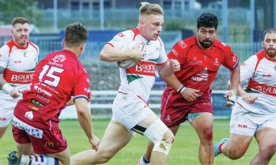 Josh Skelcey in action for Plymouth Albion