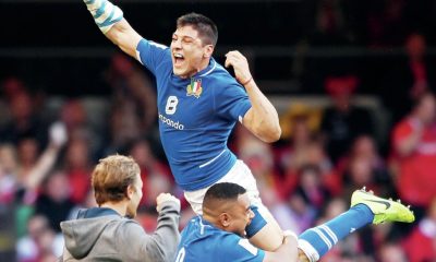 Finally: Juan Ignacio Brex celebrates victory over Wales in 2022 to end Italy’s long losing streak PICTURE: Getty Images