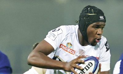 Some kind of athlete: Lock Junior Kpoku in action for Racing 92 PICTURE: Getty Images