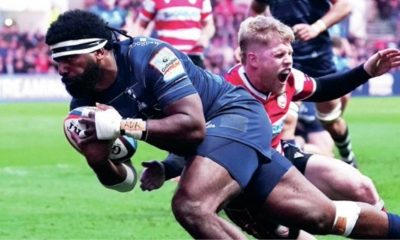 Kalaveti Ravouvou scoring in Bristol Bears’ seven-try win against strugglers Gloucester