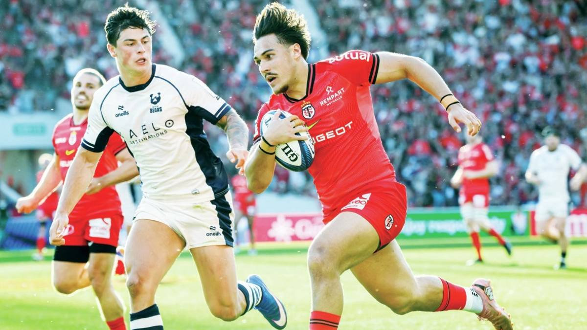 Kalvin Gourgues races in to score for Toulouse in their big win against Bristol Bears.