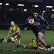 Keelan Giles scoring at the death for Ospreys against Dragons last weekend