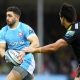 Kyle Moyle on the attack for Gloucester against Exeter Chiefs.
