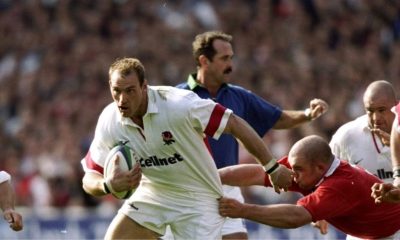 Captain Lawrence Dallaglio leading the charge for England against Wales in 1999