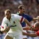 Captain Lawrence Dallaglio leading the charge for England against Wales in 1999