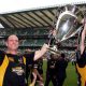 Lawrence Dallaglio with the Premiership trophy in 2008.