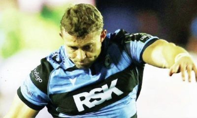Leigh Halfpenny playing for Cardiff last night