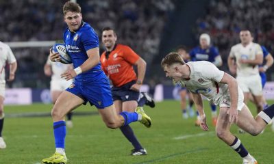 Leonardo Marin on his way to scoring for Italy against England