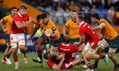 Liam Wright playing for Australia against Wales in 2024