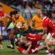 Liam Wright playing for Australia against Wales in 2024