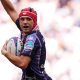 Louis Bielle-Biarrey celebrates as he breaks to score Bordeaux’s fourth try