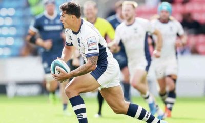 Louis Rees-Zammit playing for Bristol last week