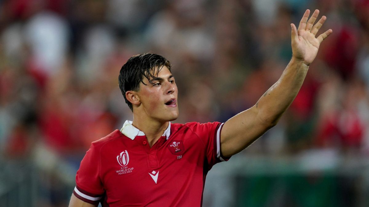 Wales winger Louis Rees-Zammit at the 2023 Rugby World Cup in France