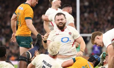 Luke Cowan-Dickie in action yesterday for England