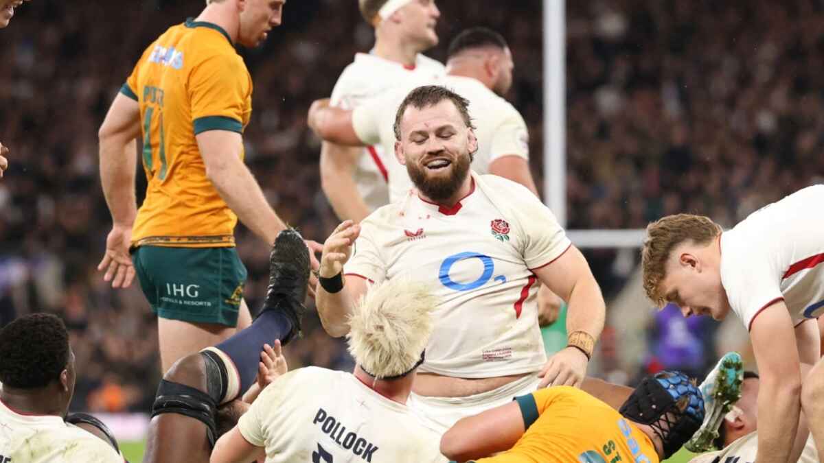 Luke Cowan-Dickie in action yesterday for England