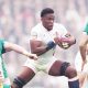 Maro Itoje on the attack for England at Twickenham yesterday