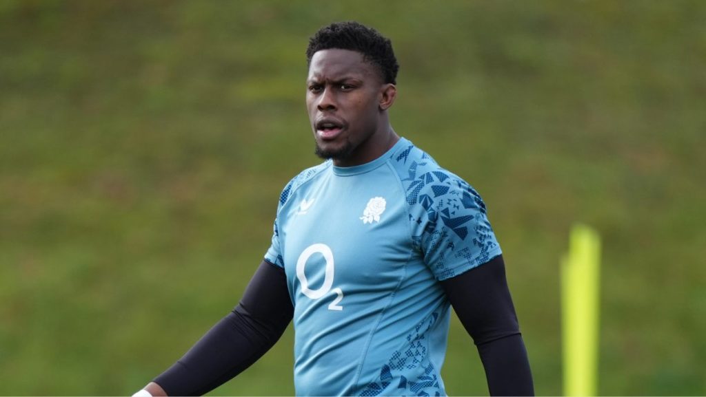 England's Maro Itoje during a training session at Pennyhill Park on Monday