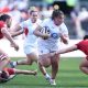 England prop Maud Muir in action yesterday