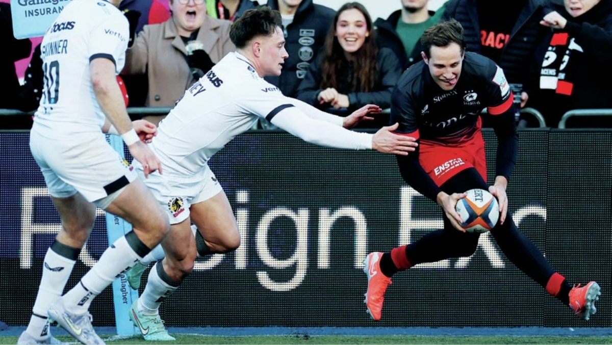 Max Malins scores for Saracens