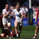Meg Jones bursts through to score for England