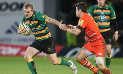 Mike Haywood playing for Northampton Saints.