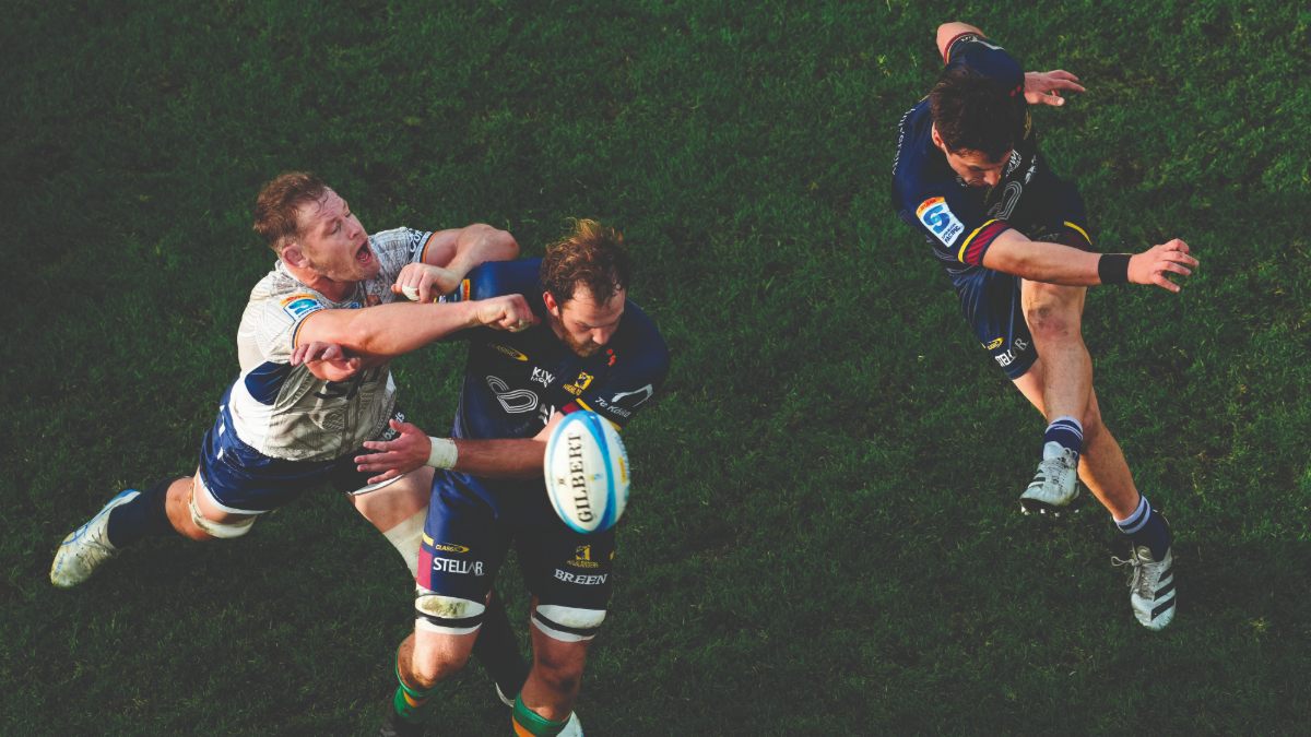Action Won by New Zealand’s Blake Armstrong with his striking image of Moana Pasifika’s Tom Savage and the Highlanders’ Oliver Haig colliding under the roof at Forsyth Barr stadium. This picture also scooped the The Grand Prix award for overall best rugby photograph
