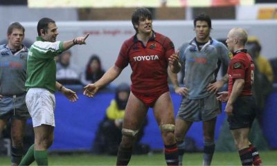 Munster’s Donncha O’Callaghan is sent to the sidelines to put on some shorts after deciding to play on in his underpants during the Heineken Cup match against Cardiff Blues in 2006