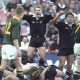New Zealand celebrate winning the second Test against South Africa in Pretoria, 1996